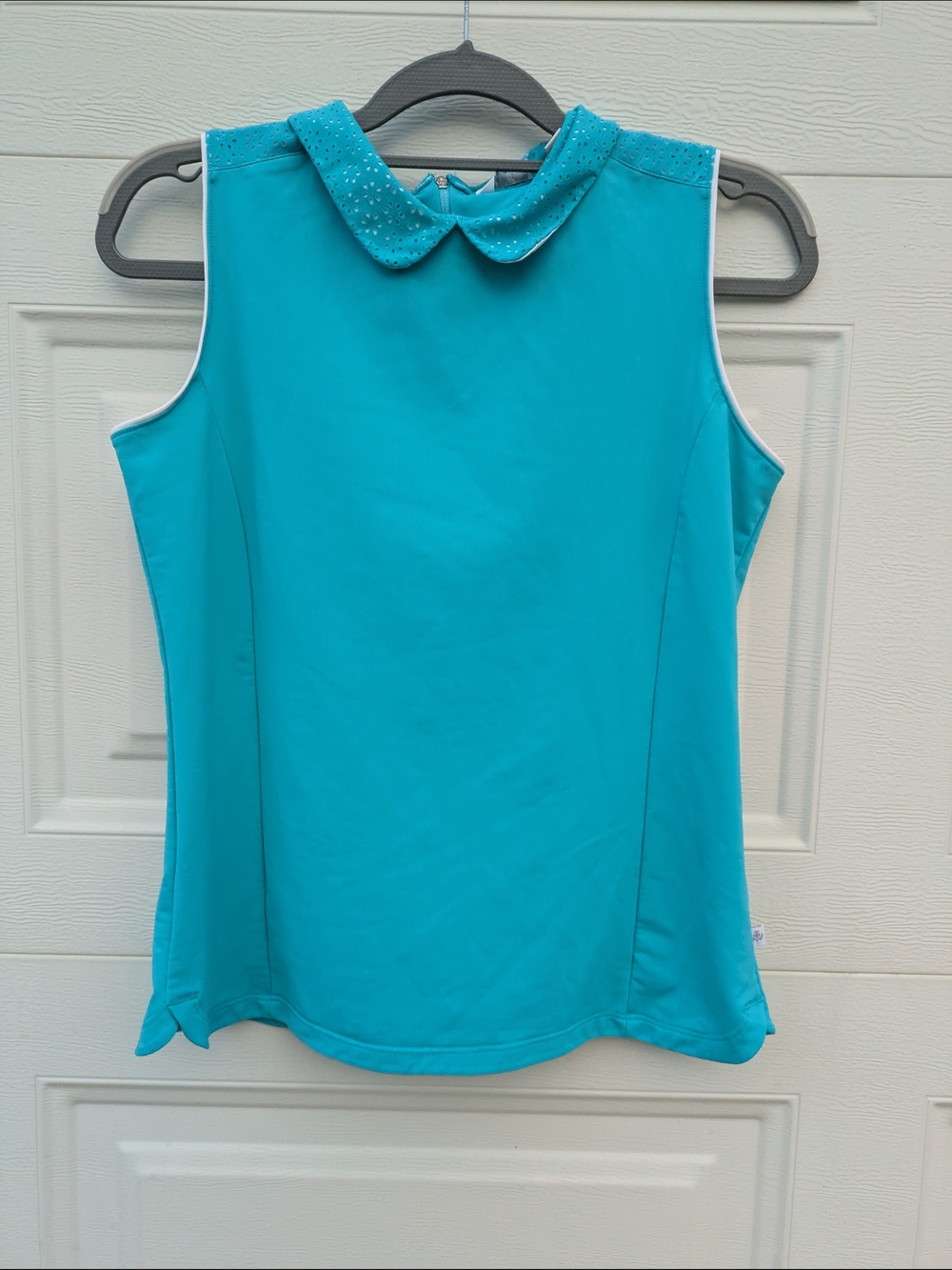 Lady Hagen Sleeveless Collar Top 1/4 Zip Golf Shirt in Teal, Medium